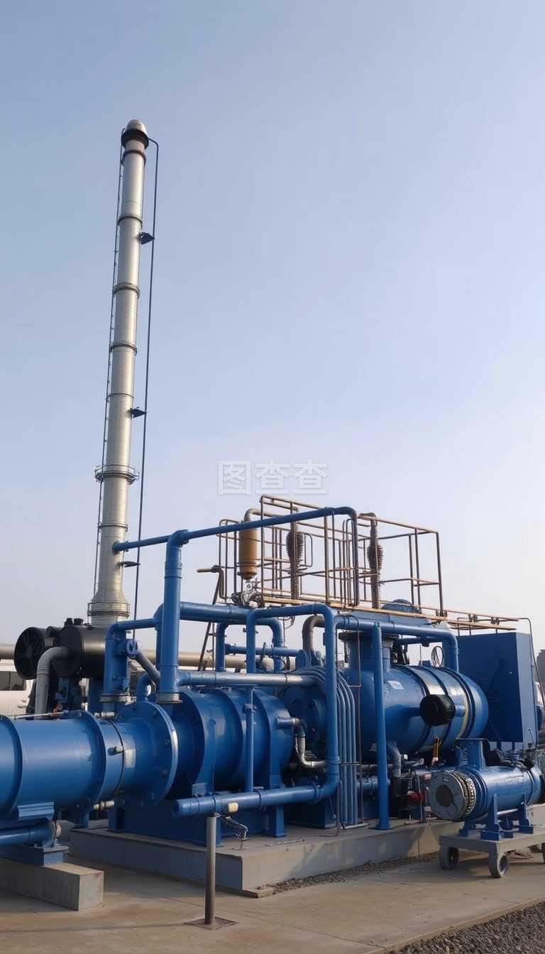 为油井泵动压缩机管道。石油和天然气设备。